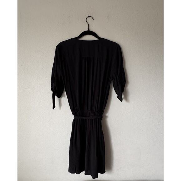 Gap Women’s Size Small Faux Wrap Tie Sleeve Dress V Neck Belted Vacation Coastal - Picture 4 of 6